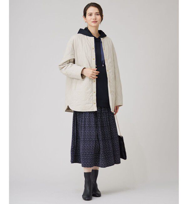 自由区「【洗える】パディングキルト アウター」|ノーカラージャケット|