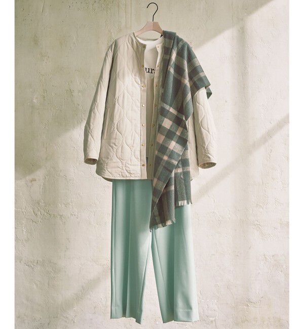 自由区「【洗える】パディングキルト アウター」|ノーカラージャケット|