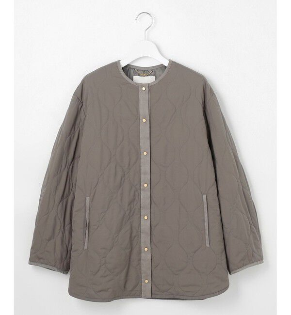 自由区「【洗える】パディングキルト アウター」|ノーカラージャケット|