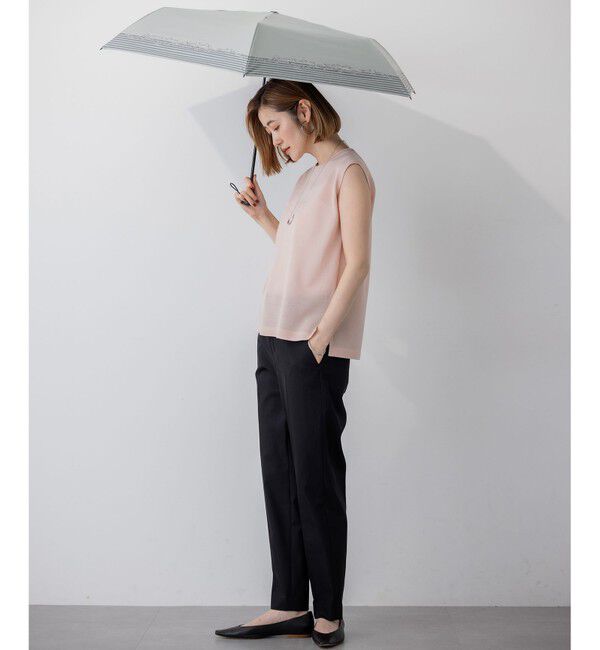 23区「【晴雨兼用/UVカット】ボーダーチェーン柄 折り畳み傘」|傘|