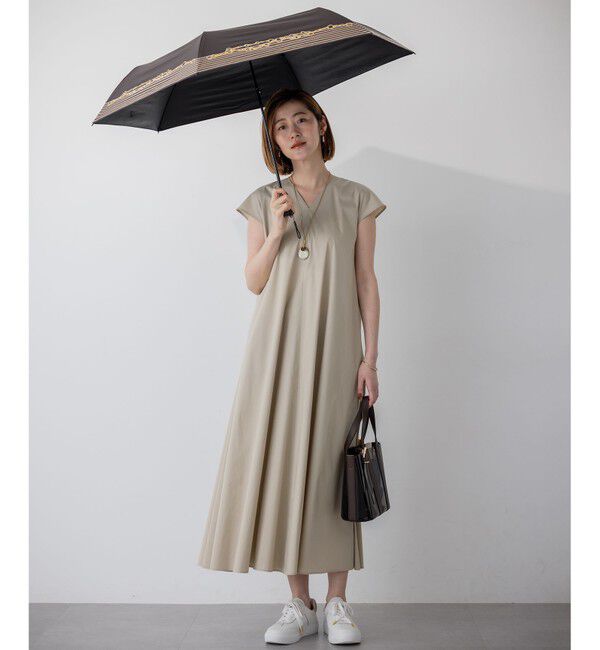 23区「【晴雨兼用/UVカット】ボーダーチェーン柄 折り畳み傘」|傘|