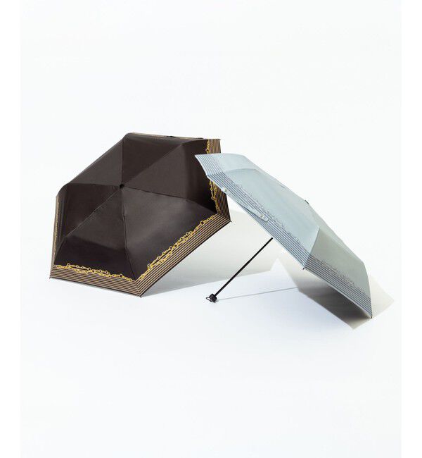 23区「【晴雨兼用/UVカット】ボーダーチェーン柄 折り畳み傘」|傘|