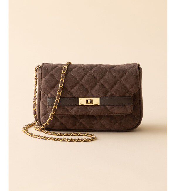 23区「スエード キルティング ショルダーバッグ」|ショルダー・メッセンジャー|ブラウン系