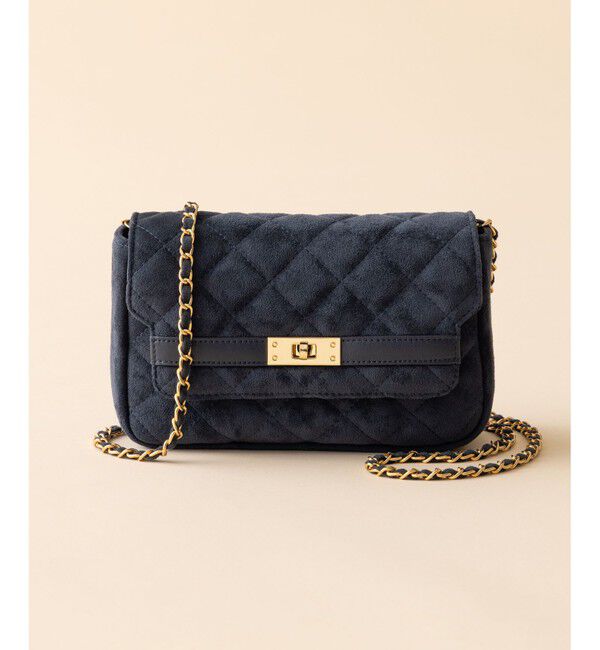 23区「スエード キルティング ショルダーバッグ」|ショルダー・メッセンジャー|ダルブルー系