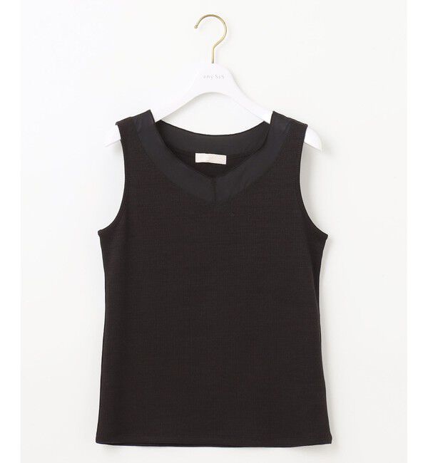 ANY SIS「シアーコンビテレコ タンクトップ」|タンクトップ|ブラック