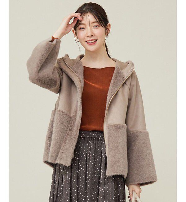 any SiS「Luxuryフェイクムートン コート」|ミリタリー・モッズコート|モカ