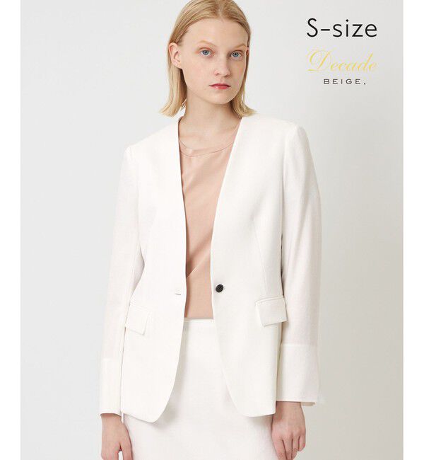 BEIGE,「【S-size】CAROLE / ノーカラージャケット」|ノーカラージャケット|White&times;Sand