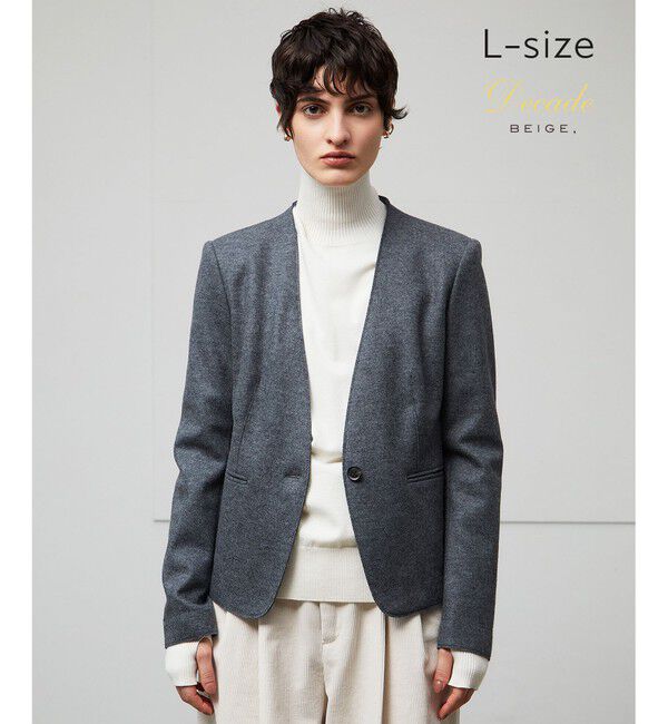 BEIGE,「【L-size】CORBY / ノーカラージャケット」|ノーカラージャケット|C.Gray