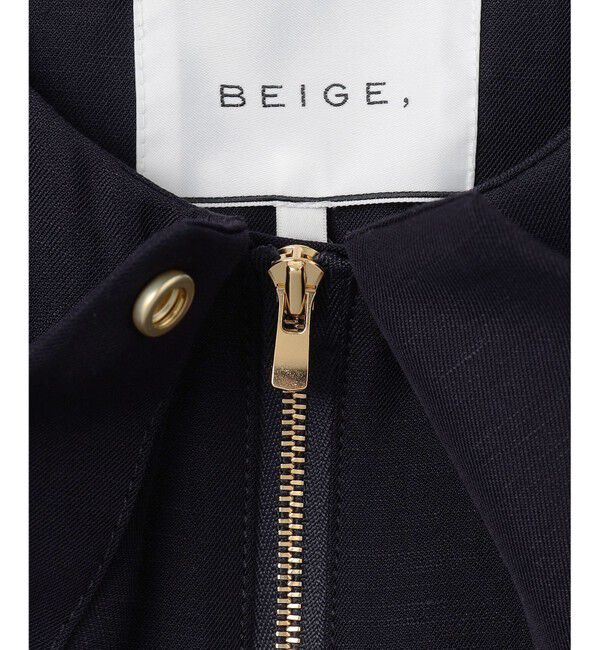 BEIGE,「【洗える】BERNARD / リネンノーカラーラップブルゾン」|ノーカラージャケット|