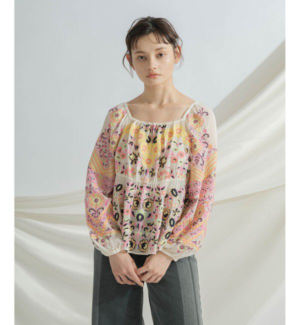 GRACE CONTINENTAL「フラワー刺繍トップ」|シャツ・ブラウス|