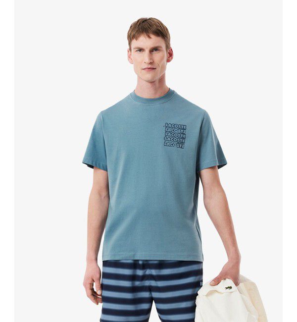 LACOSTE「ステンシルバックプリントTシャツ」|Tシャツ・カットソー|ダークブルー