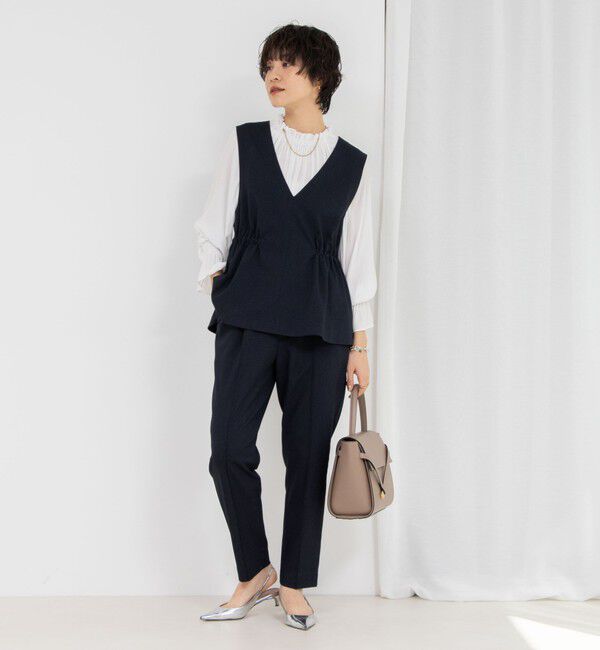 NOLLEY'S「《セットアップ対応》ウォッシャブルニットジョーゼット/ピンヘッドイージースリムパンツ」|その他|