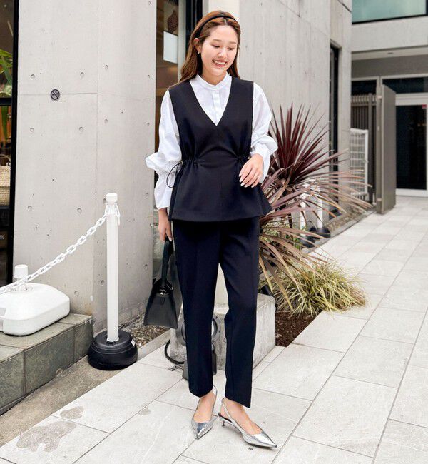 NOLLEY'S「《セットアップ対応》ウォッシャブルニットジョーゼット/ピンヘッドイージースリムパンツ」|その他|