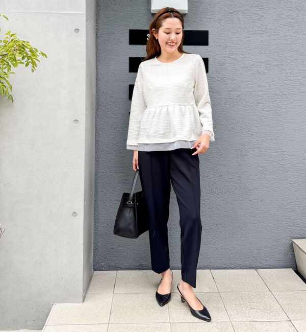 NOLLEY'S「《セットアップ対応》ウォッシャブルニットジョーゼット/ピンヘッドイージースリムパンツ」|その他|