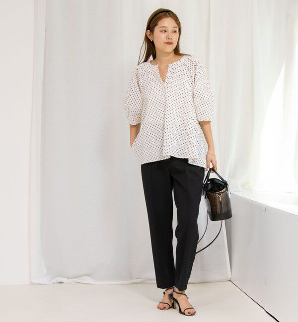 NOLLEY'S「《セットアップ対応》ウォッシャブルニットジョーゼット/ピンヘッドイージースリムパンツ」|その他|