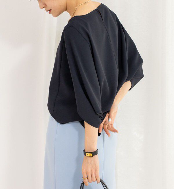 NOLLEY'S「《セットアップ対応》ツイルコクーンブラウス」|シャツ・ブラウス|ネイビー