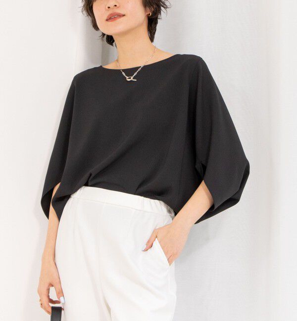 NOLLEY'S「《セットアップ対応》ツイルコクーンブラウス」|シャツ・ブラウス|ブラック