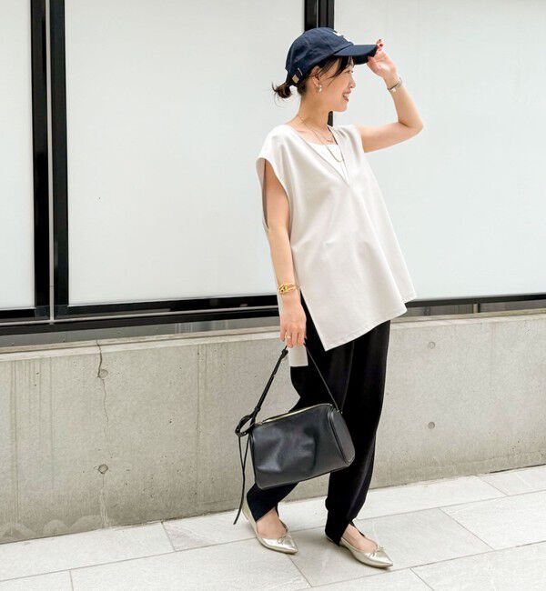 Rie Miller「《セットアップ対応》《手洗い可能》ダンボールジョーゼット裾リブジョガーパンツ」|チノ|