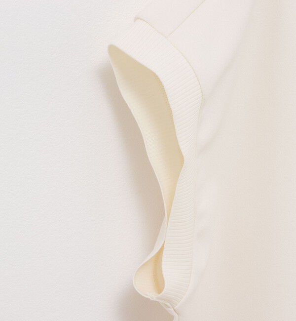 Rie Miller「《セットアップ対応》《手洗い可能》ダンボールジョーゼットリブ付ノースリーブカットソー」|Tシャツ・カットソー|