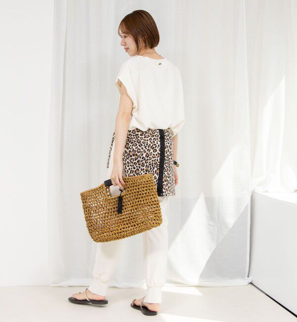 Rie Miller「《セットアップ対応》《手洗い可能》ダンボールジョーゼットリブ付ノースリーブカットソー」|Tシャツ・カットソー|