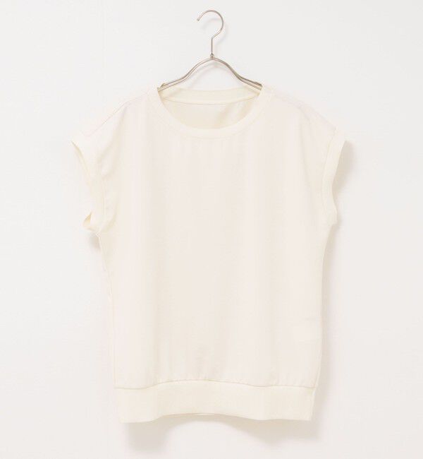 Rie Miller「《セットアップ対応》《手洗い可能》ダンボールジョーゼットリブ付ノースリーブカットソー」|Tシャツ・カットソー|