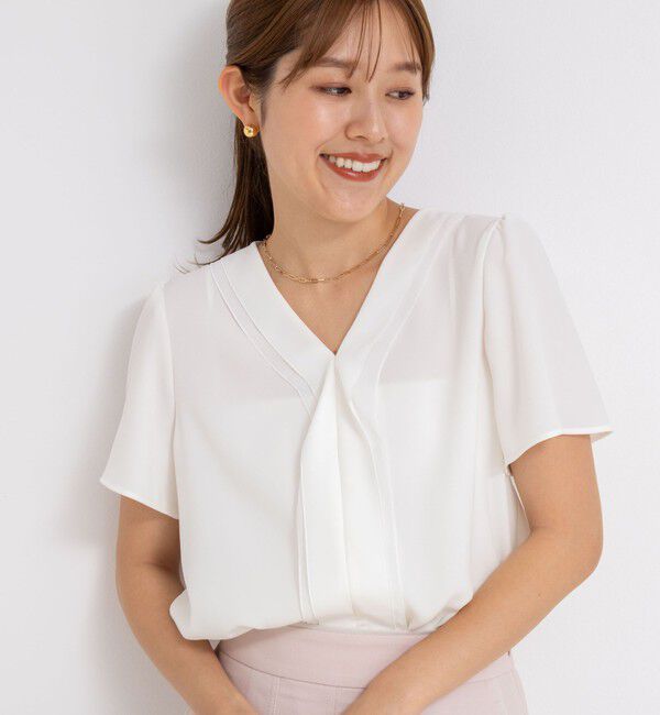 NOLLEY'S sophi「ジョーゼットVネックフリルブラウス」|シャツ・ブラウス|