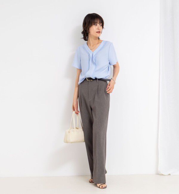 NOLLEY'S sophi「ジョーゼットVネックフリルブラウス」|シャツ・ブラウス|