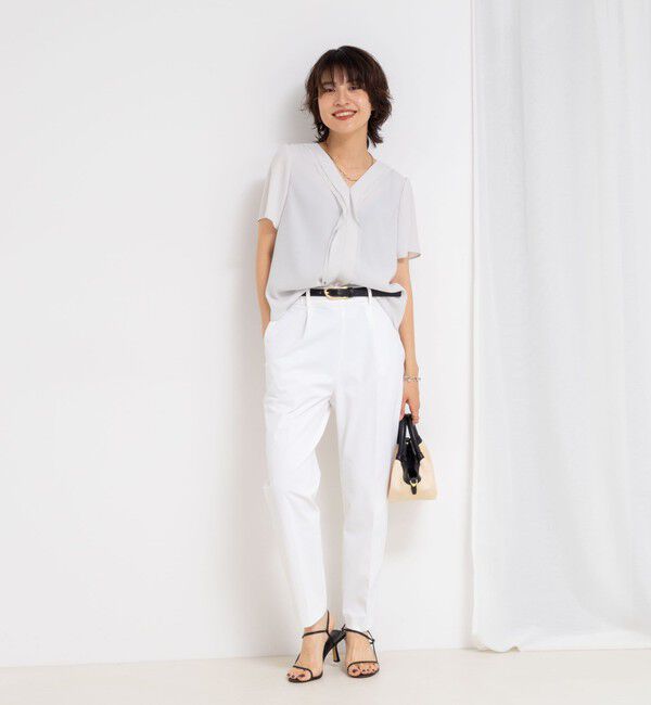 NOLLEY'S sophi「ジョーゼットVネックフリルブラウス」|シャツ・ブラウス|