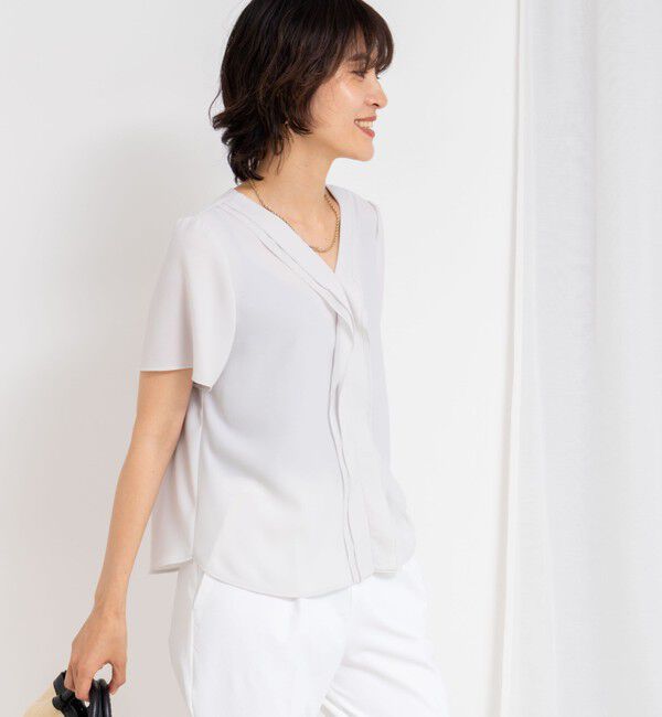 NOLLEY'S sophi「ジョーゼットVネックフリルブラウス」|シャツ・ブラウス|