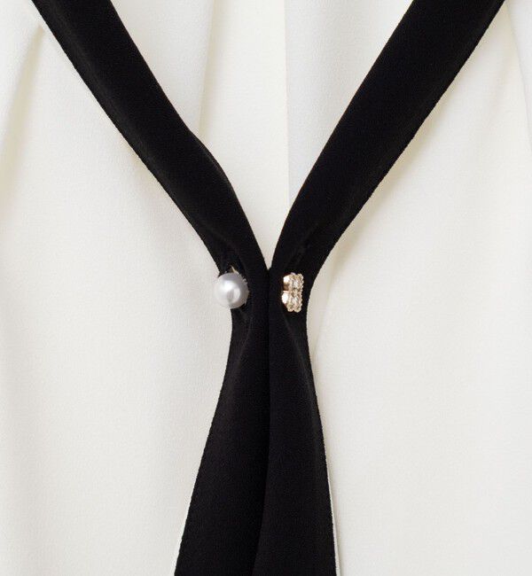 NOLLEY'S「配色ボウタイ半袖ブラウス」|シャツ・ブラウス|