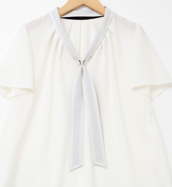 NOLLEY'S「配色ボウタイ半袖ブラウス」|シャツ・ブラウス|