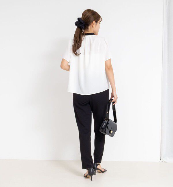 NOLLEY'S「配色ボウタイ半袖ブラウス」|シャツ・ブラウス|