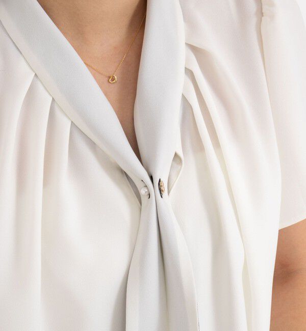 NOLLEY'S「配色ボウタイ半袖ブラウス」|シャツ・ブラウス|