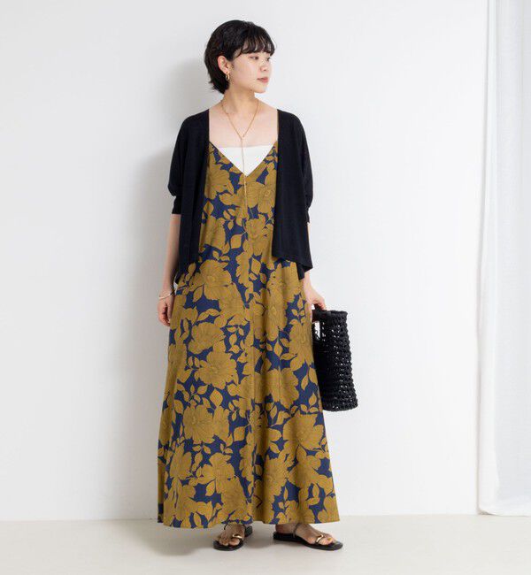 NOLLEY'S「フラワープリント＆ムジキャミワンピース」|ワンピース|