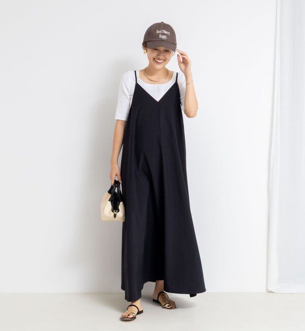 NOLLEY'S「フラワープリント＆ムジキャミワンピース」|ワンピース|