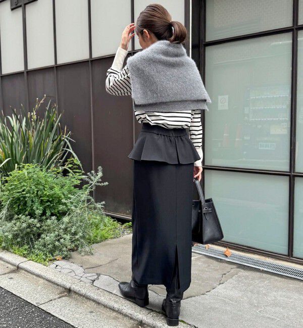 NOLLEY'S「ウォッシャブルペプラムタイトミディスカート」|タイト|