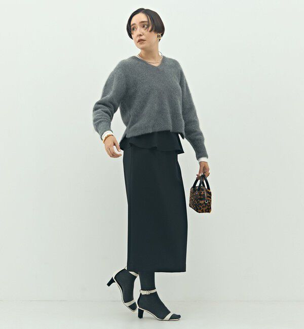 NOLLEY'S「ウォッシャブルペプラムタイトミディスカート」|タイト|