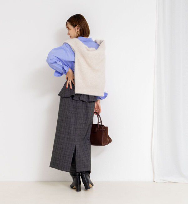 NOLLEY'S「ウォッシャブルペプラムタイトミディスカート」|タイト|