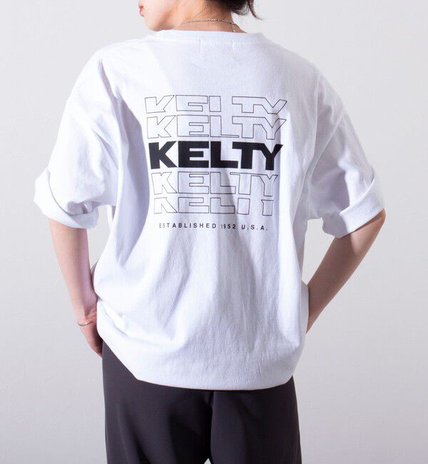 GLOSTER「【KELTY&times;GLOSTER】別注 バックタイポロゴプリントTシャツ ワンポイントワッペン」|Tシャツ・カットソー|