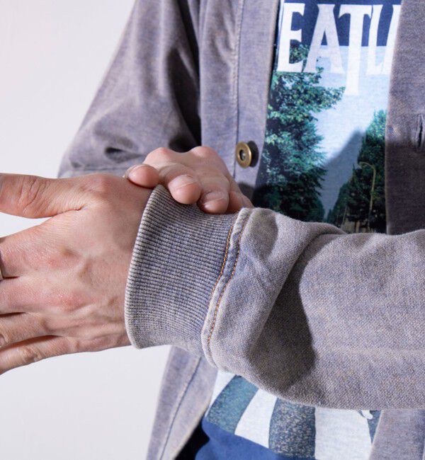 GLOSTER「【GLOSTER/グロスター】ステッチ配色 デニムカーディガン Vネックカーディガン」|カーディガン|