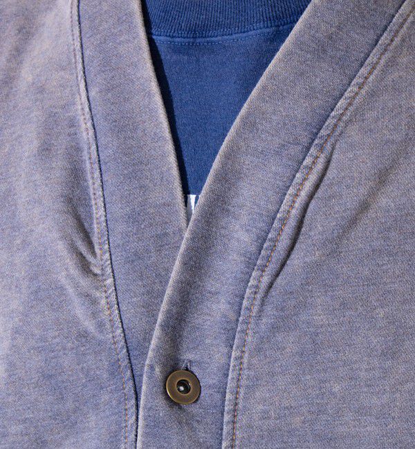 GLOSTER「【GLOSTER/グロスター】ステッチ配色 デニムカーディガン Vネックカーディガン」|カーディガン|