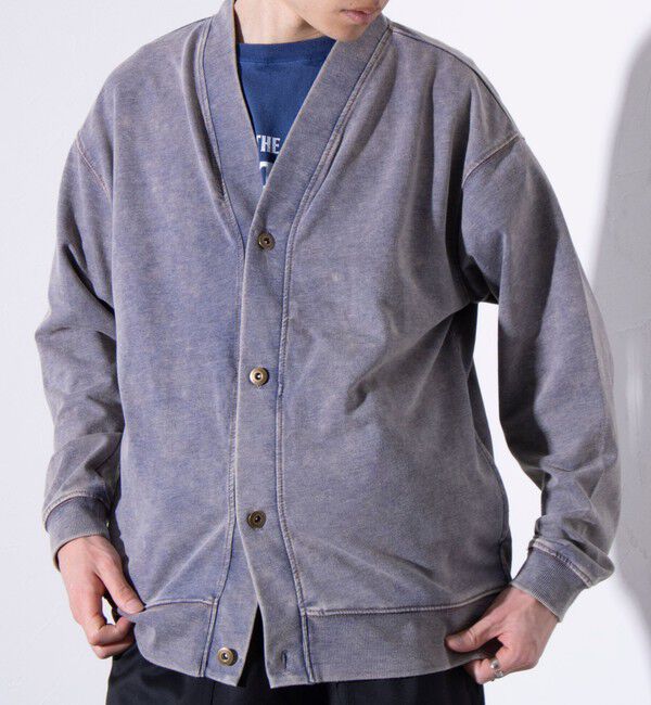 GLOSTER「【GLOSTER/グロスター】ステッチ配色 デニムカーディガン Vネックカーディガン」|カーディガン|