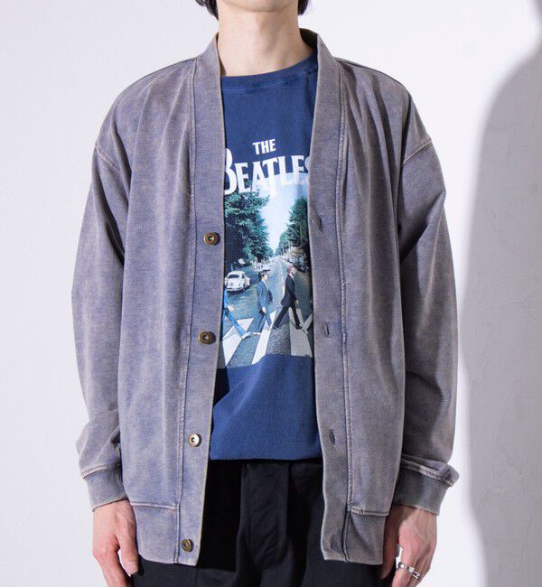 GLOSTER「【GLOSTER/グロスター】ステッチ配色 デニムカーディガン Vネックカーディガン」|カーディガン|