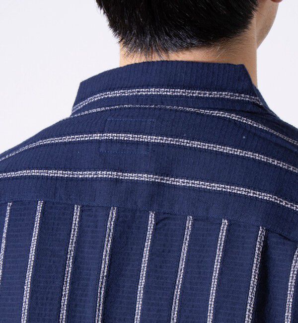 GLOSTER「【GLOSTER/グロスター】空羽ストライプシャツ 半袖シャツ ボックスシルエット」|シャツ・ブラウス|