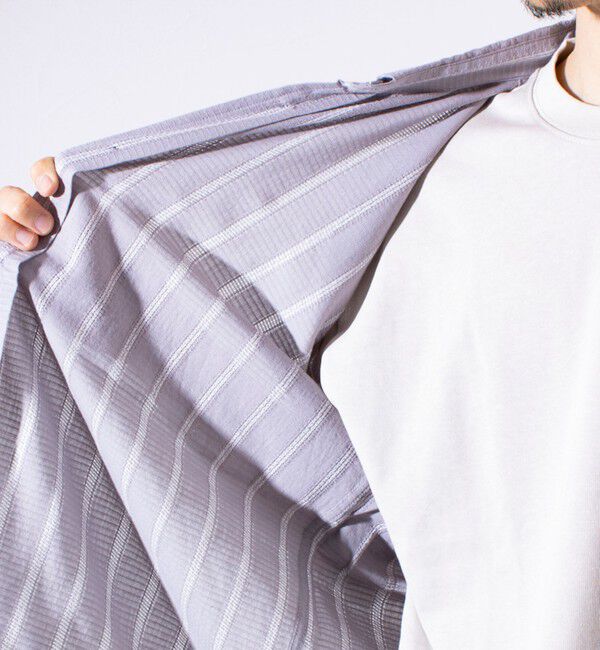 GLOSTER「【GLOSTER/グロスター】空羽ストライプシャツ 半袖シャツ ボックスシルエット」|シャツ・ブラウス|