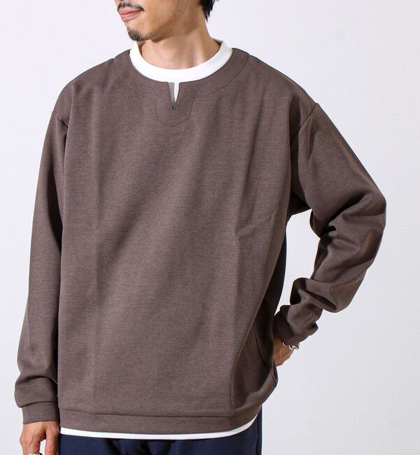 GLOSTER「【全方向杢ダンボール】フェイクキーネックロングスリーブ」|Tシャツ・カットソー|