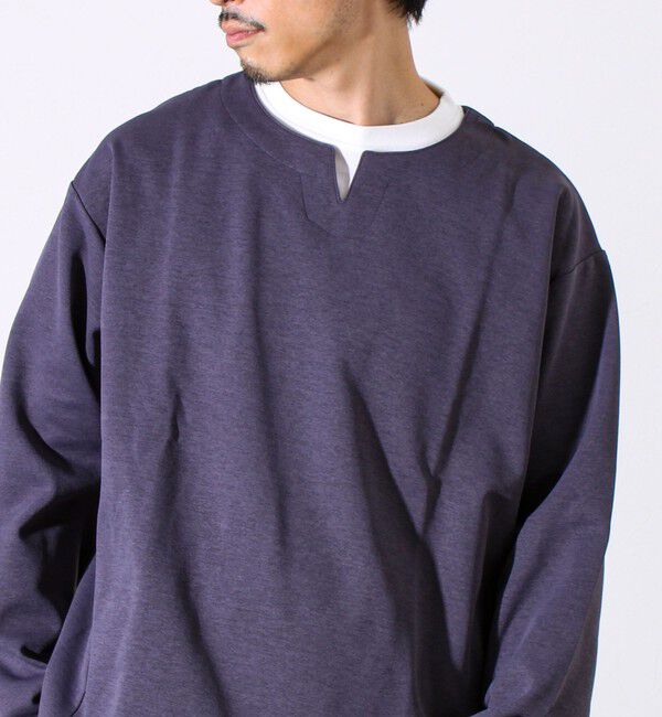 GLOSTER「【全方向杢ダンボール】フェイクキーネックロングスリーブ」|Tシャツ・カットソー|