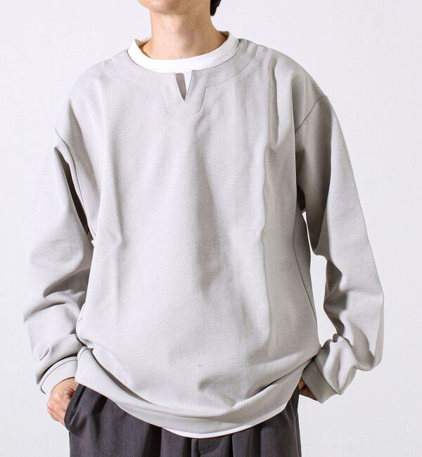 GLOSTER「【全方向杢ダンボール】フェイクキーネックロングスリーブ」|Tシャツ・カットソー|