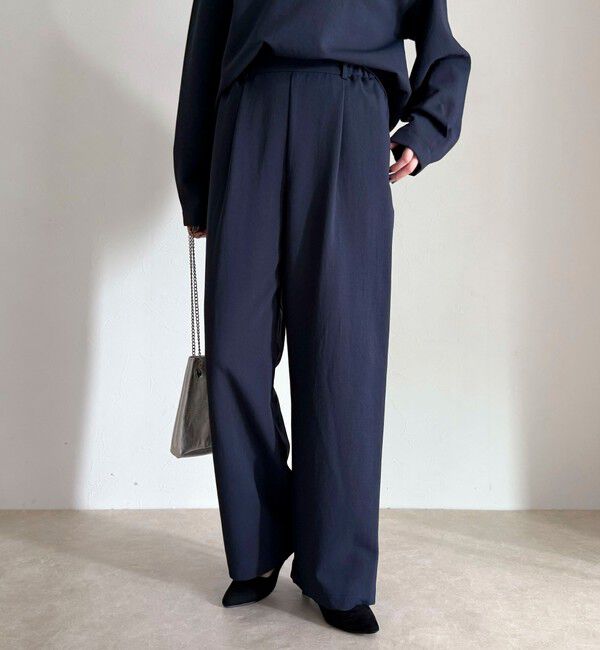 fredy emue「【セットアップ対応】パウダリーツイルイージーセミワイドパンツ」|チノ|