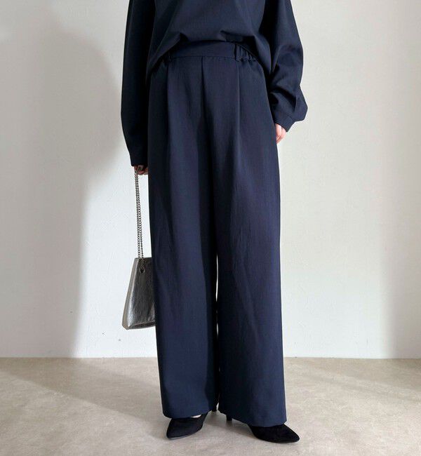 fredy emue「【セットアップ対応】パウダリーツイルイージーセミワイドパンツ」|チノ|